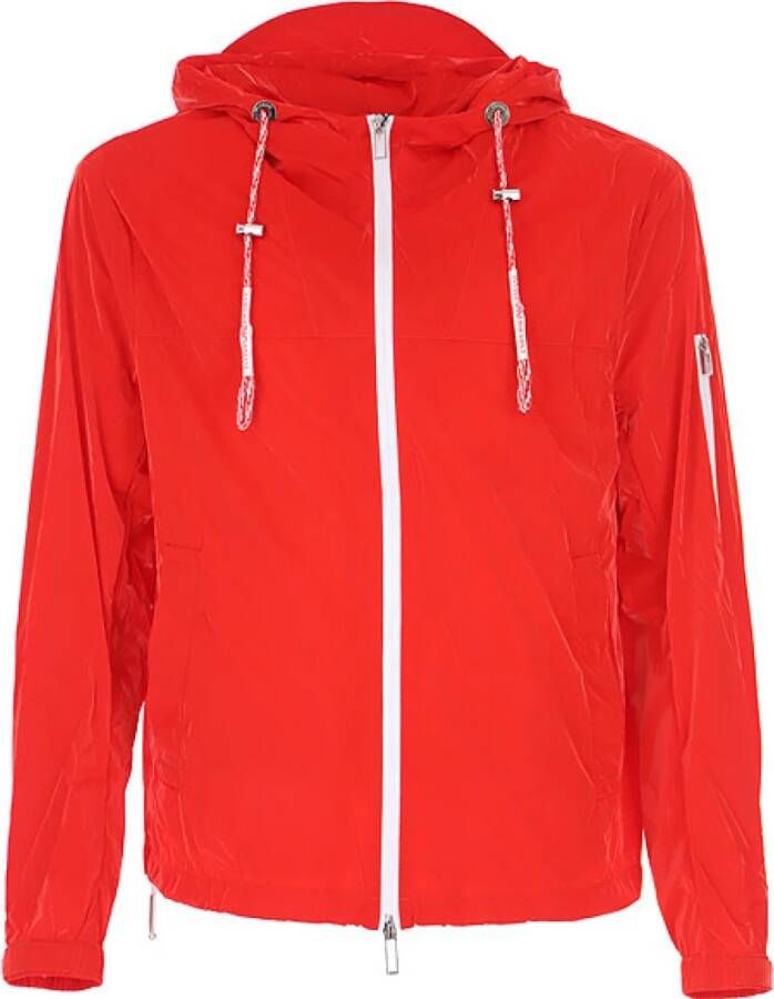 Emporio Armani Rode Glass Effect Hoodie Red Heren
