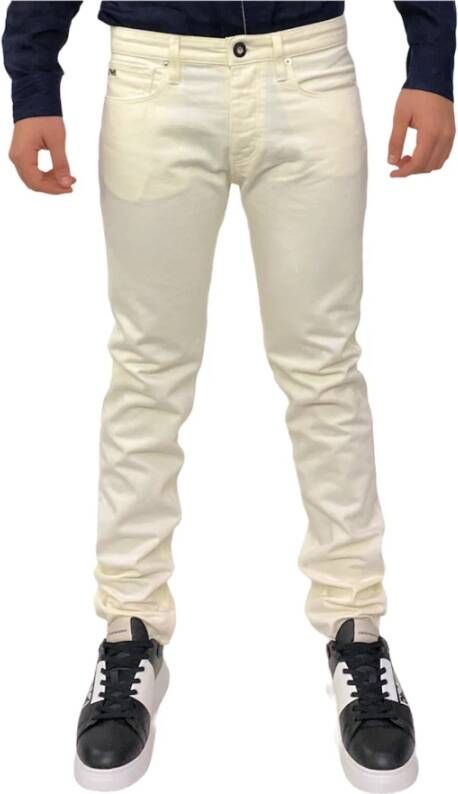 Emporio Armani Jeans cinque tasche slank gemaakt Wit Heren