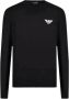 Emporio Armani Blauwe Gebreide Trui met Geborduurde Adelaar Black Heren - Thumbnail 3