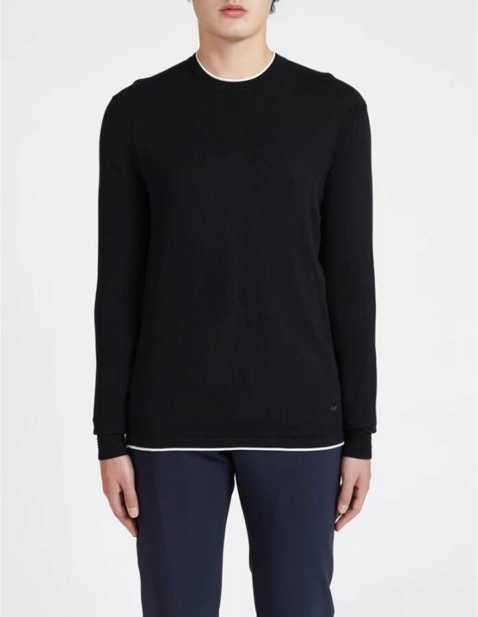Armani Stijlvolle ronde hals pullover trui Blue Heren