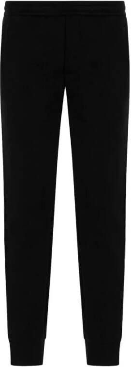 Emporio Armani Jogger -broek met een logo -band Jacquard voor mannen Zwart Heren