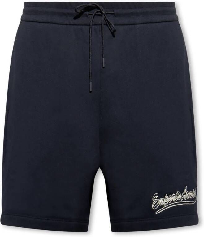 Emporio Armani Katoenen shorts Blauw Heren