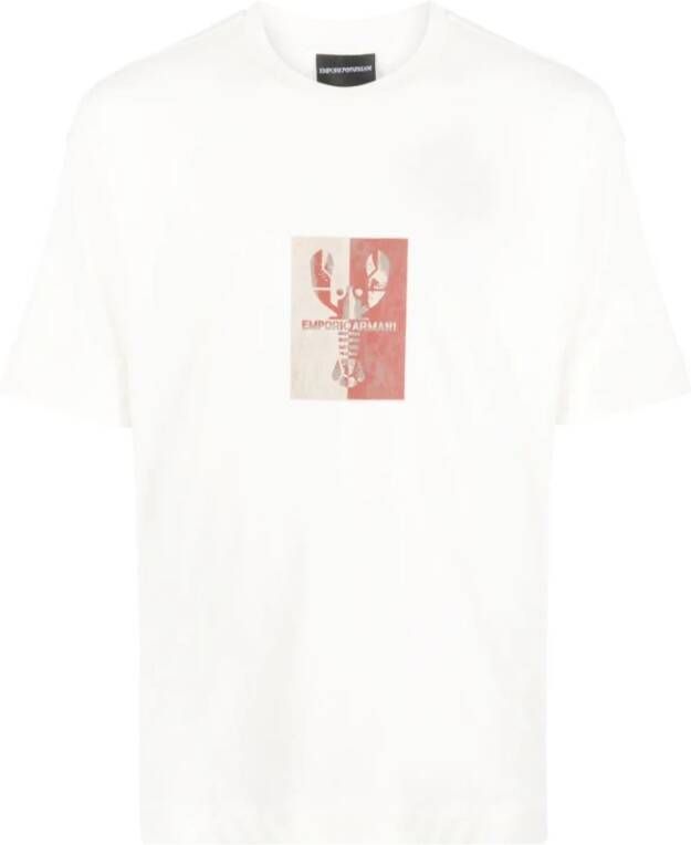 Emporio Armani Katoenen T-shirt 100% Katoen Maat Medium White Heren