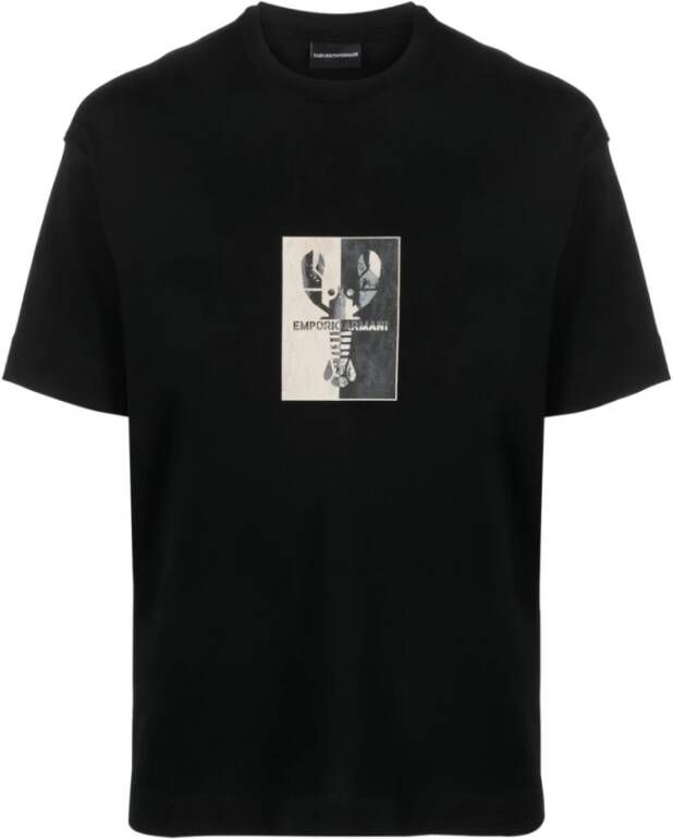 Emporio Armani Katoenen T-shirt 100% Katoen Maat Medium Zwart Heren