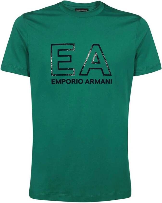 Emporio Armani Katoenen T-Shirt 3L1Tfm 1Jpzz 0590 Groen Heren