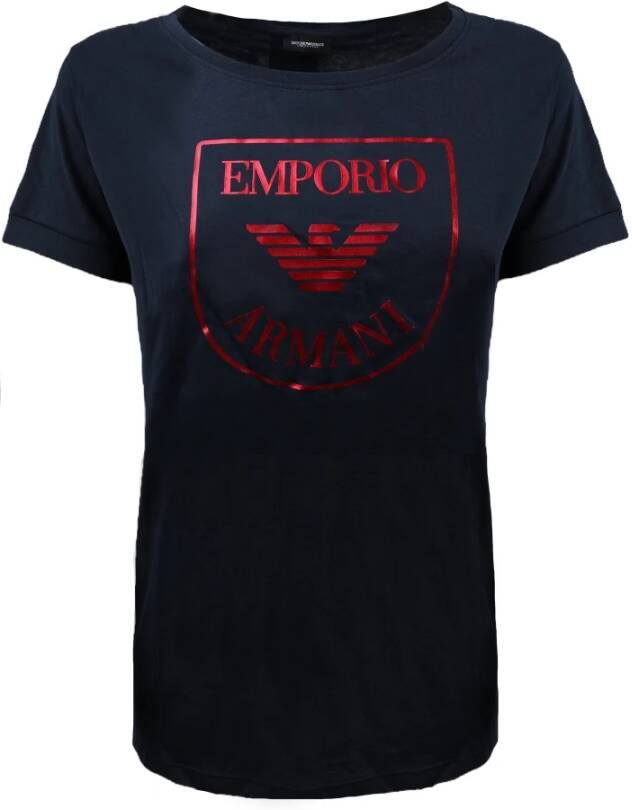 Emporio Armani Katoenen T-Shirt Art. 164565 2R255 00135 Blauw Dames