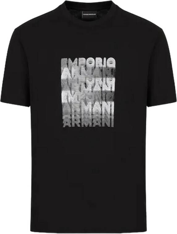 Emporio Armani Katoenen T-shirt Stijl 3R1Tde 1Jpzz Zwart Heren