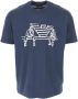 Emporio Armani Blauw T-shirt met korte mouwen en geborduurd maxi-logo Blue Heren - Thumbnail 1