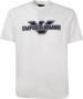 Emporio Armani Witte Katoenen T-shirt met Adelaar Patch Logo White Heren - Thumbnail 1