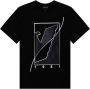 Emporio Armani Zwarte Adelaar Print Satijnen T-shirt voor Dames Black Dames - Thumbnail 1