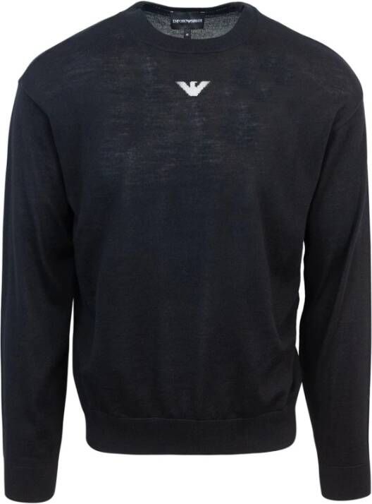 Emporio Armani Zwarte Sweaters met Regular Fit Black Heren