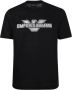Emporio Armani Zwarte Katoenen T-shirt met Adelaar Patch Logo Black Heren - Thumbnail 1