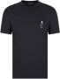 Emporio Armani Navyblauw T-shirt met korte mouwen en Maxi Eagle Cartoon Patch Black Heren - Thumbnail 1