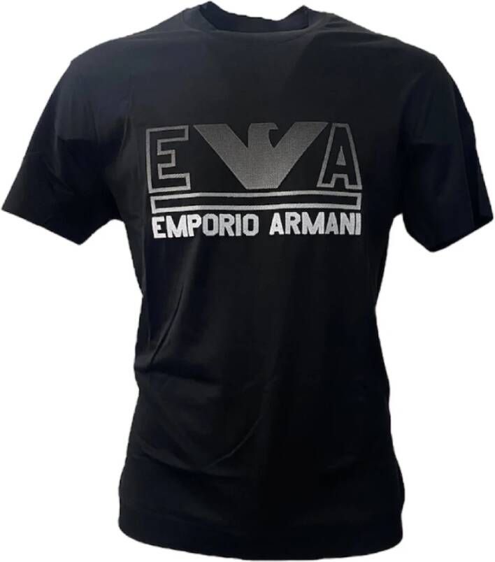 Emporio Armani Korte Mouw Jersey T-Shirt met Maxi Logo XXL Black Heren