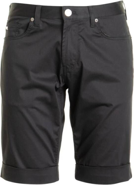 Emporio Armani Zwarte katoenen 5-Pocket Shorts Black Heren