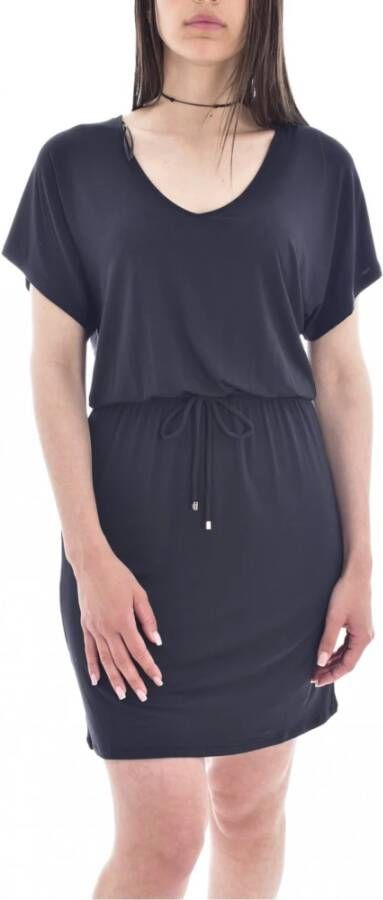 Emporio Armani Korte jurk v -neck stretch Zwart Dames