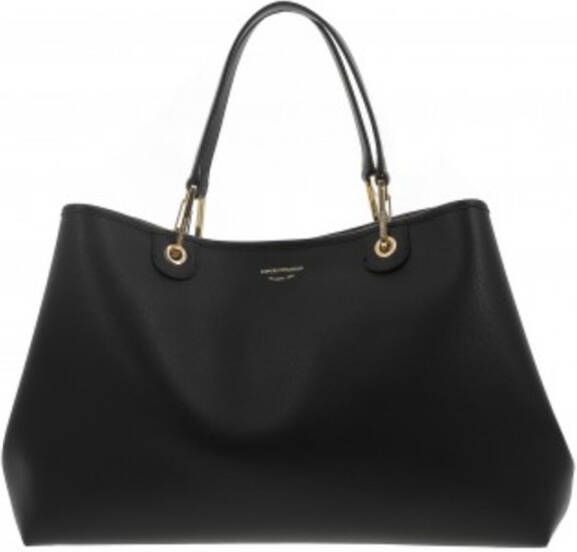 Emporio Armani Large shopping with printed logo Zwart Dames