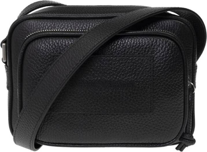 Emporio Armani Leather shoulder bag Zwart Heren