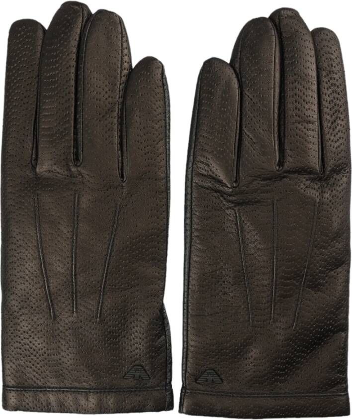Emporio Armani Leren Handschoenen Art. 624136 0A200 00020 Zwart Heren