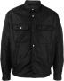 Emporio Armani Zwarte Jassen met Knoopsluiting en Vier Voorzakken Black Heren - Thumbnail 1