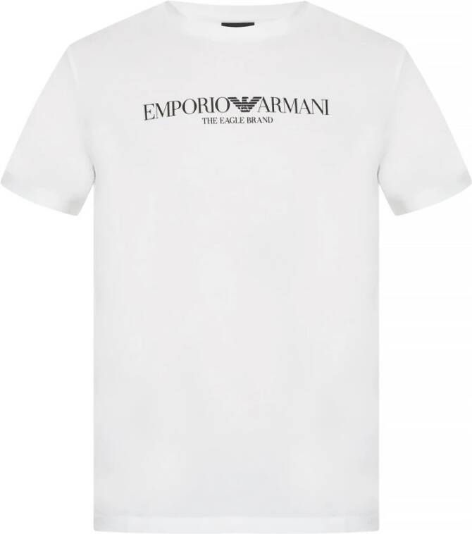 Emporio Armani Logo Bedrukt T-Shirt White Heren