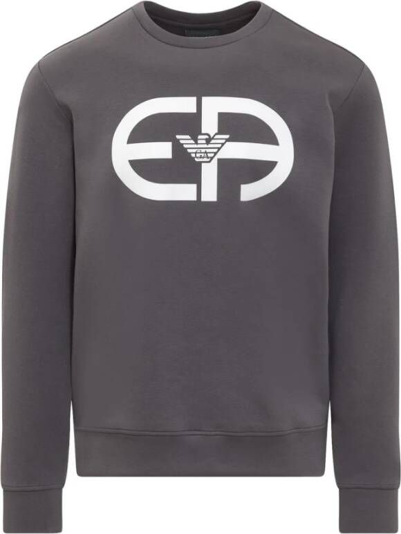 Emporio Armani Logo Split Grijze Sweatshirt Gray Heren