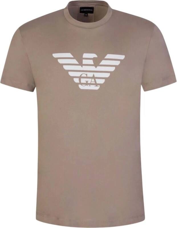 Emporio Armani Logo T-shirt beige 8N1Tn5 1Jpzz 0148 Beige Heren