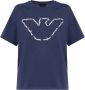 Emporio Armani Logo T-shirt Blauw Dames - Thumbnail 1
