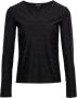 Emporio Armani Jacquard Logo V-Hals T-Shirt Black Dames - Thumbnail 1