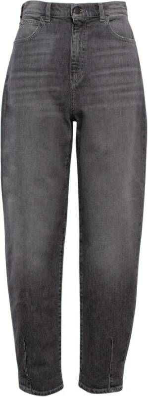 Emporio Armani Stonewashed High-Waisted Tapered Jeans Gray Dames