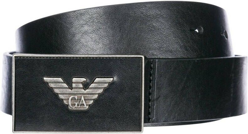 Emporio Armani mens genuine leather belt Zwart Heren