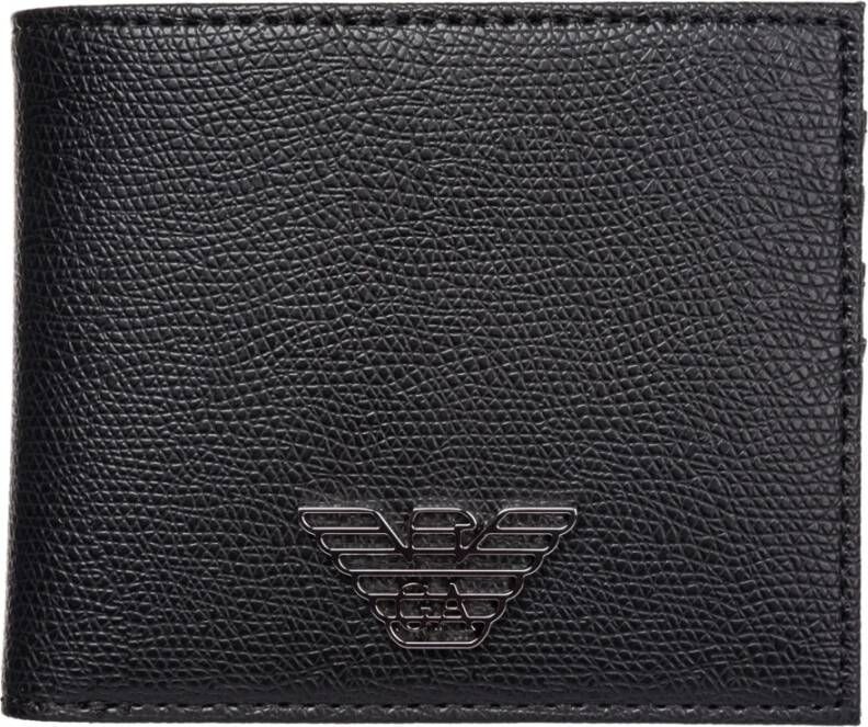 Emporio Armani Stijlvolle Zwarte Portemonnee en Visitekaarthouder Set Zwart Heren
