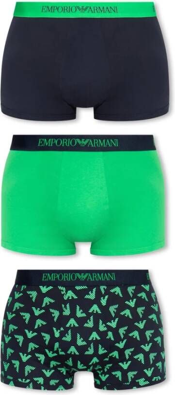 Emporio Armani Merkboxers drie-pack Green Heren