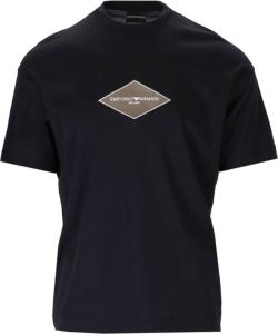Emporio Armani Navy Blue T-Shirt With Patch Blauw Heren