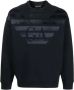 Emporio Armani Navyblauwe Dubbel Jersey Sweatshirt met Geborduurd Adelaarslogo XXL Blauw Heren - Thumbnail 1