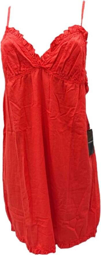Emporio Armani Effen kleedje met gerimpelde halslijn Red Dames