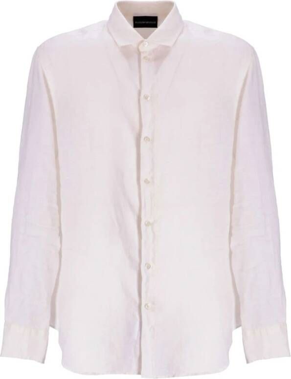 Emporio Armani Linnen overhemd met haaikraag