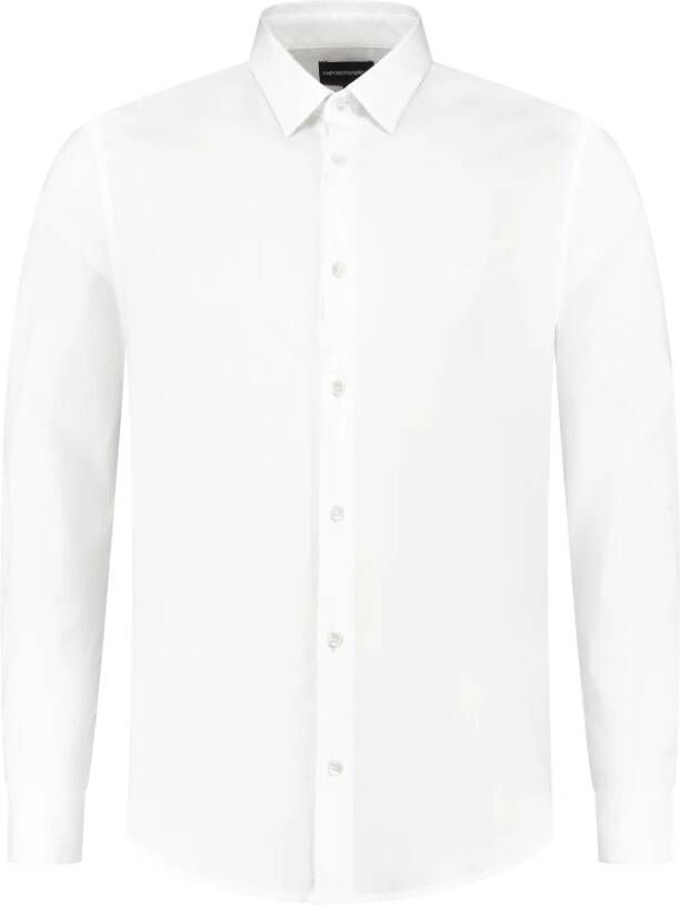 Emporio Armani Heren Witte Stretch Nylon Overhemd 8N1C09-1Ni9Z White Heren