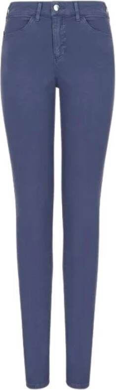 Emporio Armani Hoge Inhoud Vijf Zakken Broek Blue Dames