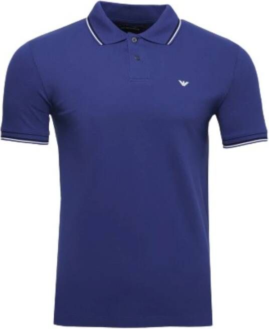 Emporio Armani Stijlvolle Blauwe Polo Shirt voor Heren Blue Heren