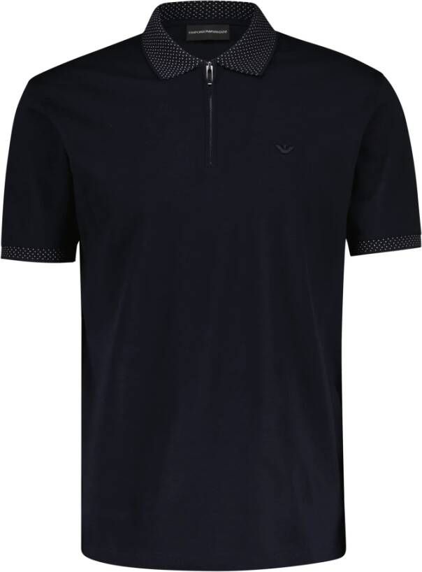 Emporio Armani Poloshirt met geribde mouwboorden