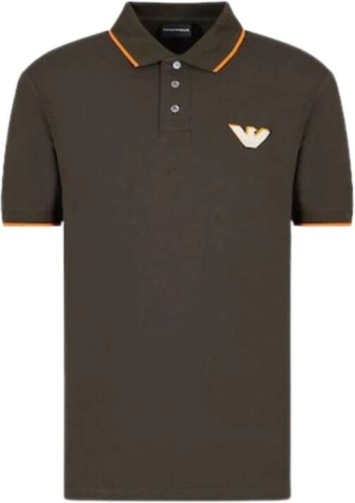 Emporio Armani Klassiek Polo Shirt voor Heren Brown Heren