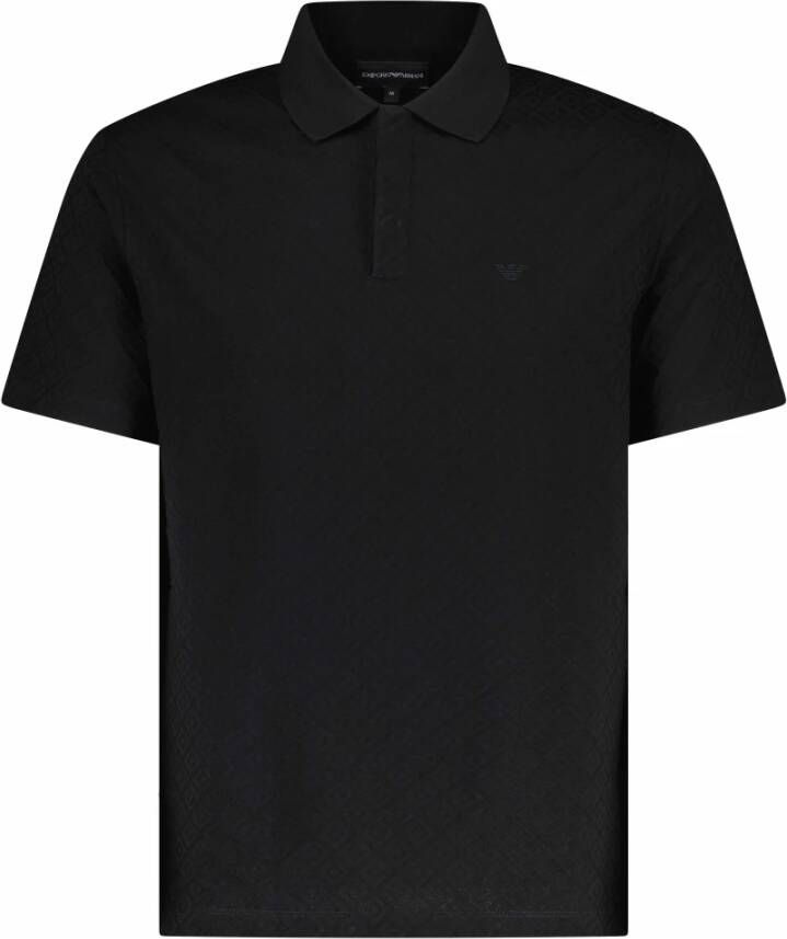 Emporio Armani Elegant Poloshirt met Geborduurd Logo Embleem Black Heren