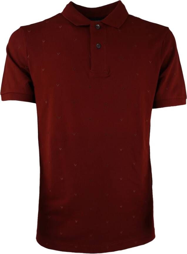 Emporio Armani Polo T-shirt met katoen en elastan Red Heren