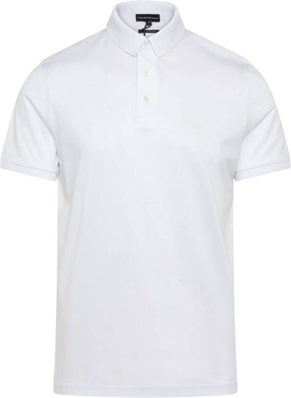 Emporio Armani Polo T-shirt met Lyocell en Katoen White Heren