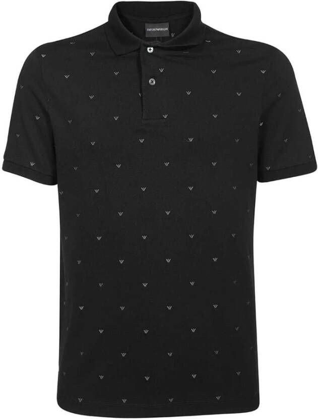 Emporio Armani Polo T-Shirt met Katoen en Elastaan Zwart Heren