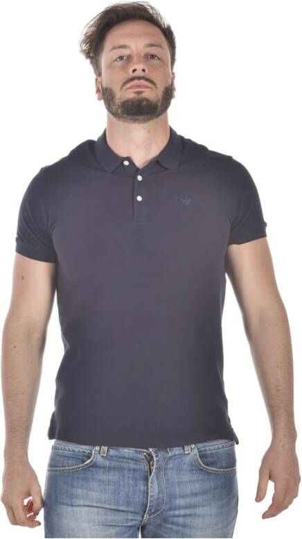 Emporio Armani Polo Shirt Upgrade Tijdloze Stijl Blue Heren