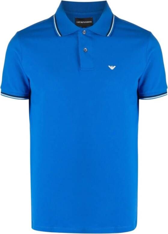 Emporio Armani Heren Slim Fit Polo met Contrastbies Blue Heren