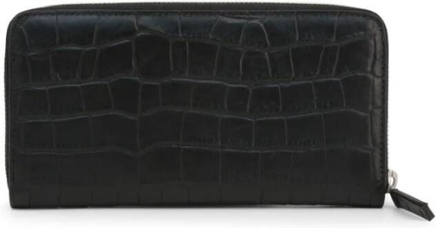 Emporio Armani Leren ritsportemonnee met creditcardhouder en muntvakje Black Heren