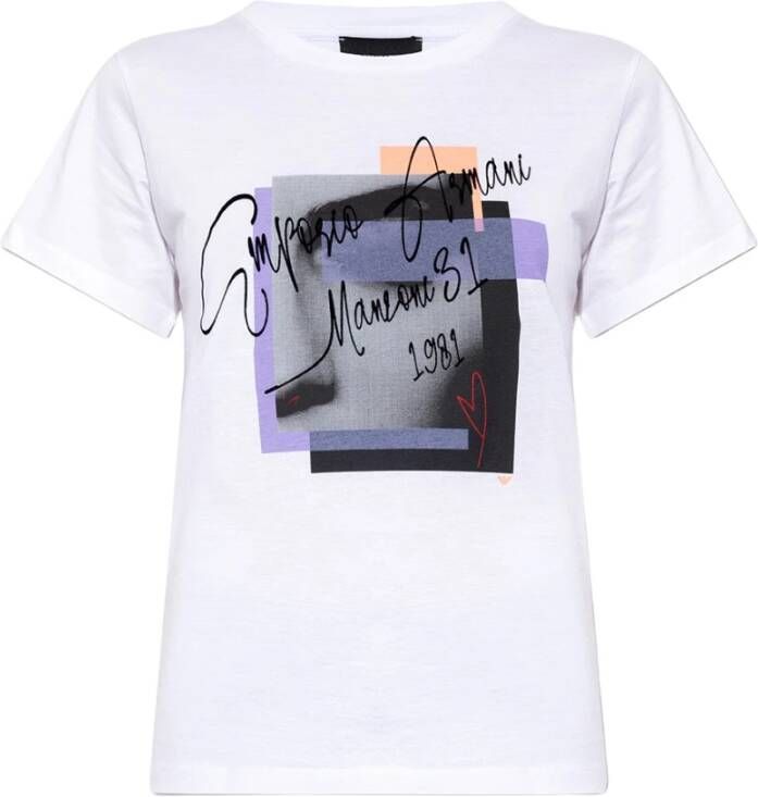 Emporio Armani Printed T-shirt Wit Dames